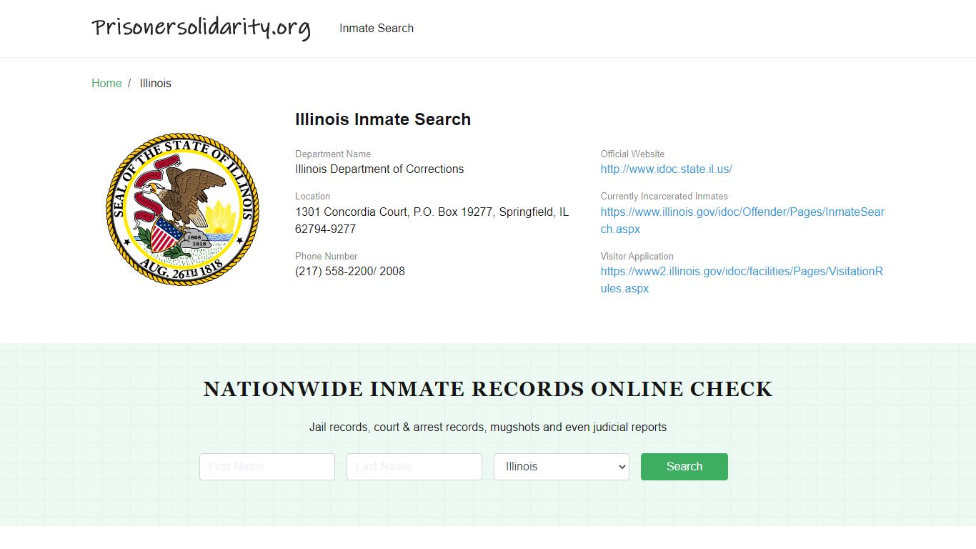 Illinois Inmate Search – Illinois Department of Corrections Offender Lookup